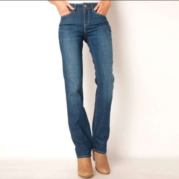 Levi's Demi Curve Classic Rise Straight Women's 8 / 29 Blue Denim Jeans EUC - Picture 1 of 9
